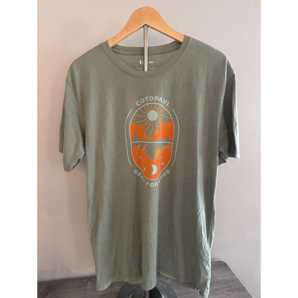 Cotopaxi Mens Gear For Good Graphic T-Shirt Sage Green Organic Cotton Blend L